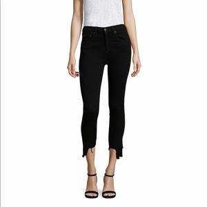 Rag and Bone jagged hem black high waisted jeans